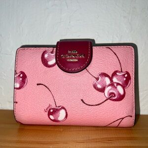 Coach Cherry Print Pink Wallet